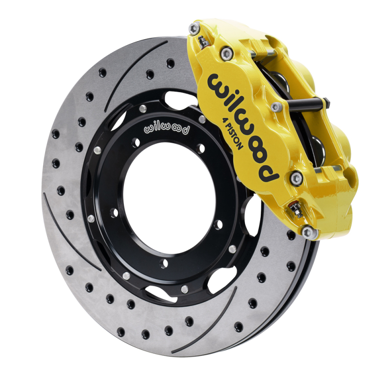 Wilwood 69-89 Porsche 911 Front Superlite Brake Kit 3.5in MT Drilled & Slotted Face - Yellow - 140-16947-DY