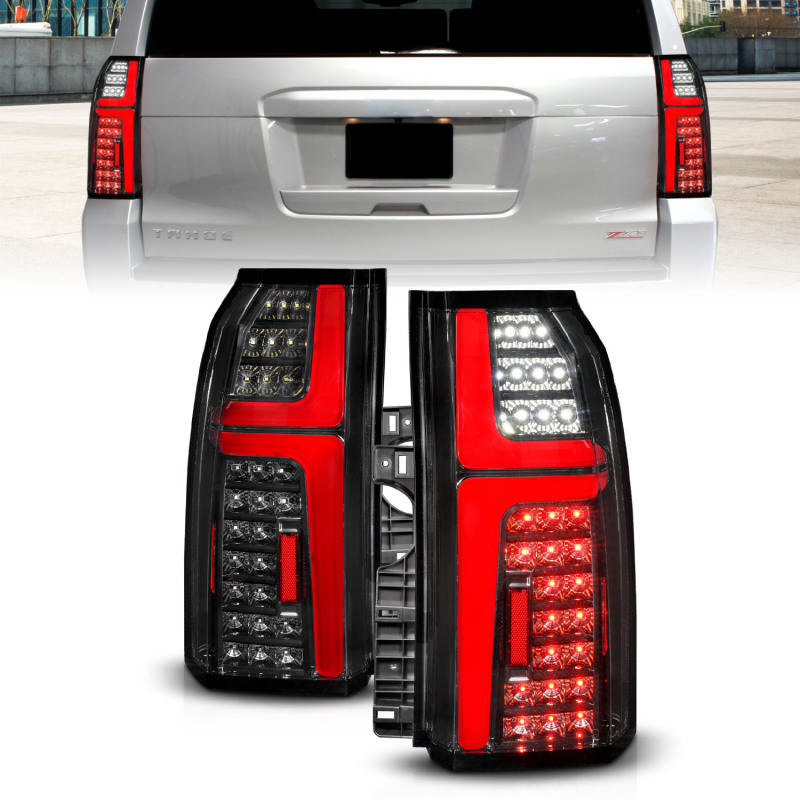 ANZO 15-20 Chevrolet Tahoe Sequential LED Tube Taillights Black - 311467