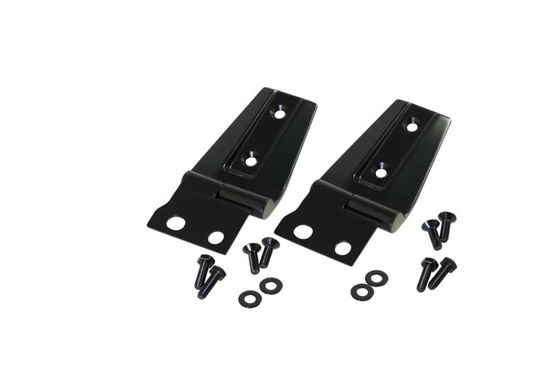 Kentrol 07-18 Jeep Wrangler JK Hood Hinge Pair - Powdercoat Black - 50572