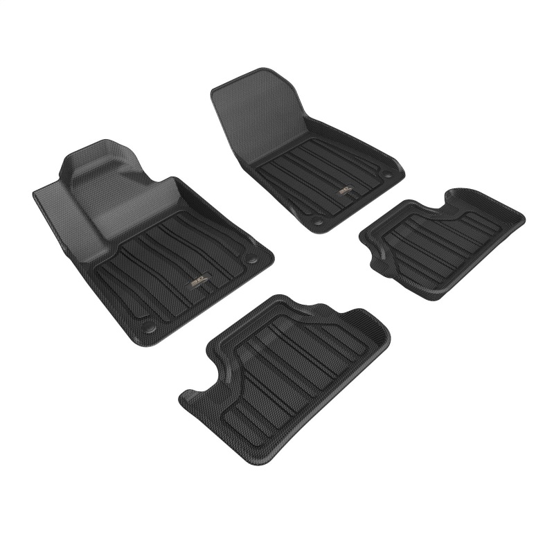 3D MAXpider 21-23 Polestar 2 Elitect 1st & 2nd Row Floormats - Black - E1PS00001809