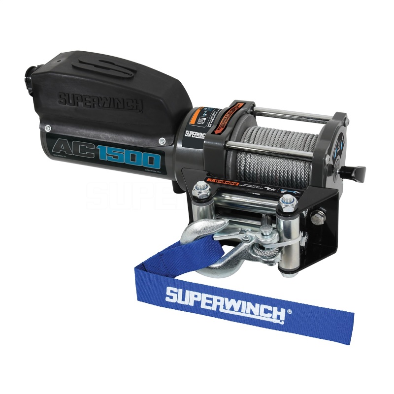 Superwinch 1,500 lbs. 1.1 HP 120V AC 1/8 In x 35ft. Wire Rope - Gray Wrinkle - 1715001