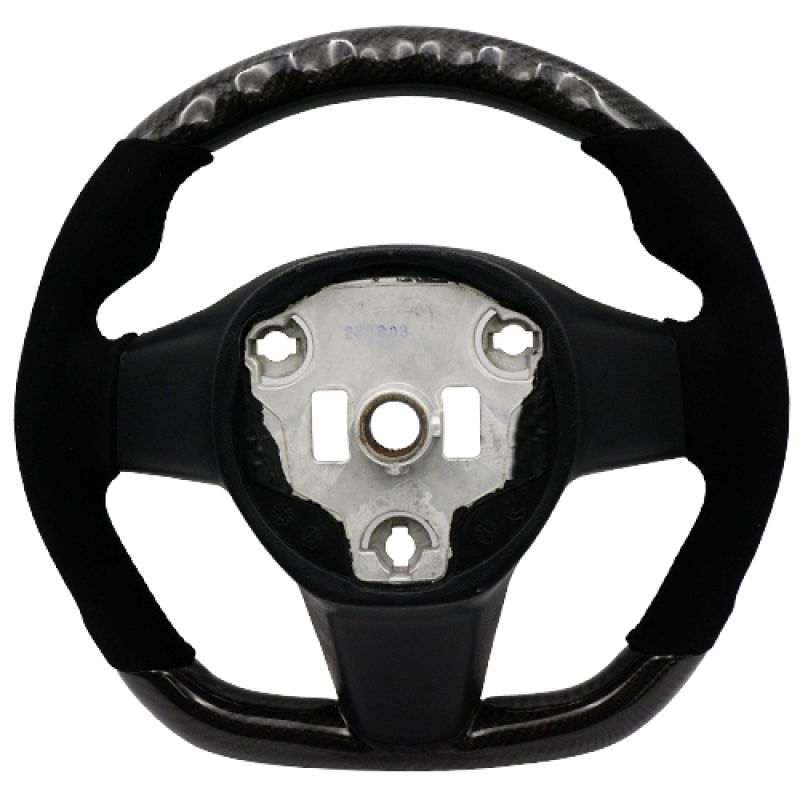 BLOX Racing Tesla Model 3 and Y Carbon/Alcantara Steering Wheel Black Stitching - BXSW-60010-B