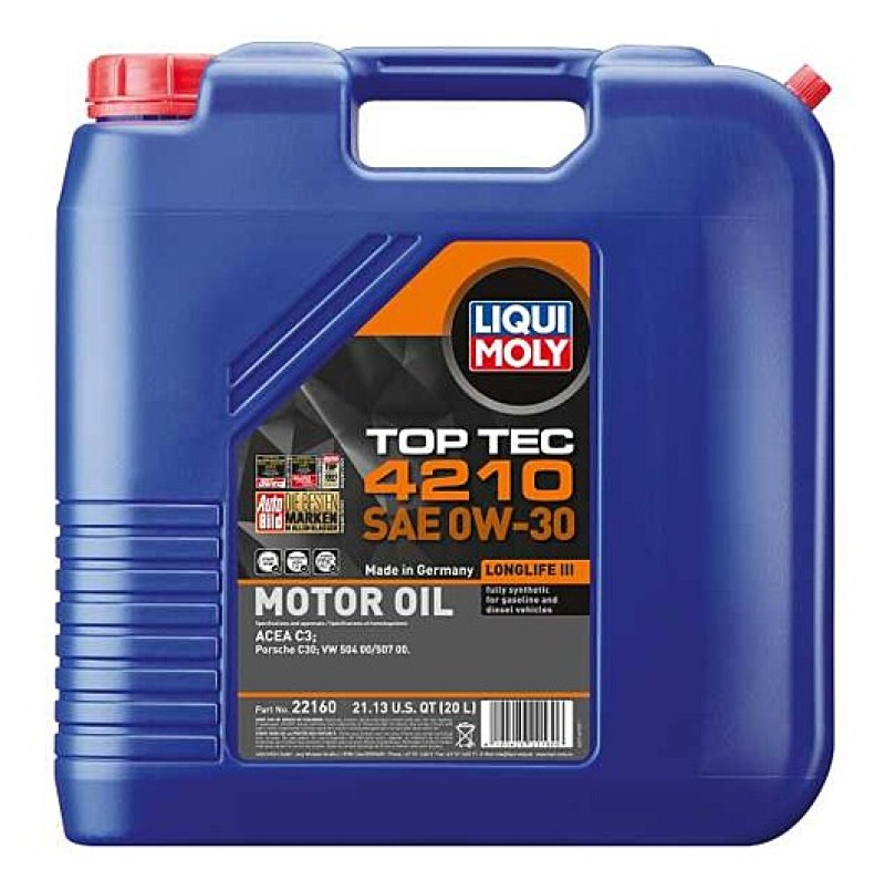 LIQUI MOLY 20L Top Tec 4210 Motor Oil SAE 0W30 - 22160