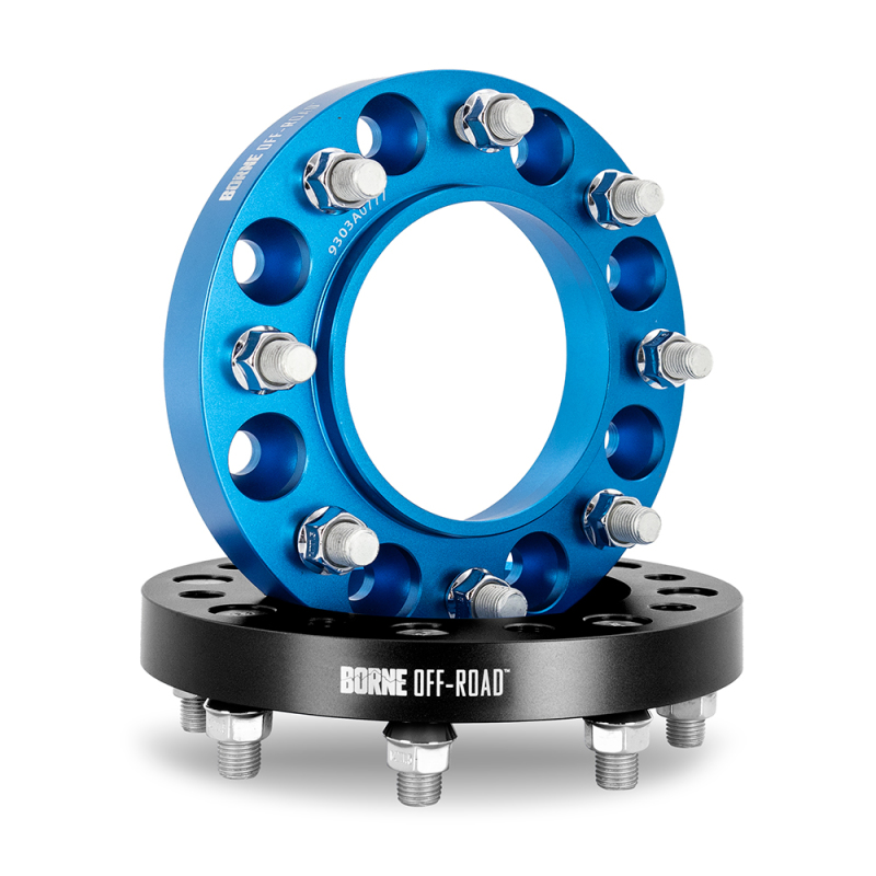Mishimoto Borne Off-Road Wheel Spacers - 8X165.1 / 121.3 / 38.1 M14 - Blue - BNWS-006-381BL