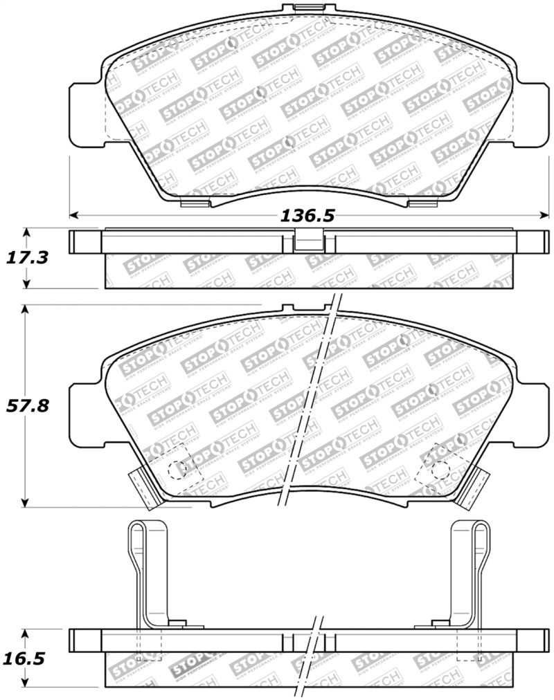 StopTech Street Touring 02-06 Acura RSX Type S / 93-95 Civic Coupe / 04-05 Civic Si - 308.06210