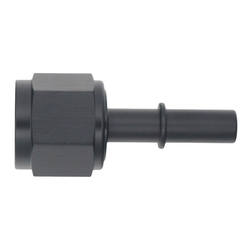 DeatschWerks 10AN Female Flare Swivel to 3/8in Male EFI Quick Disconnect - Anodized Matte Black - 6-02-0135-B