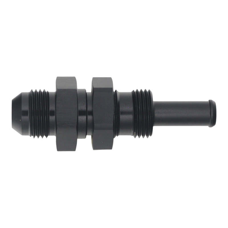 DeatschWerks 8AN Male Flare to Straight 3/8in Single Hose Barb - Anodized Matte Black - 6-02-0740-B