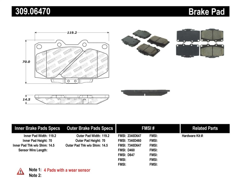 StopTech 89-96 Nissan 300ZX Sport Performance Front Brake Pads - 309.06470