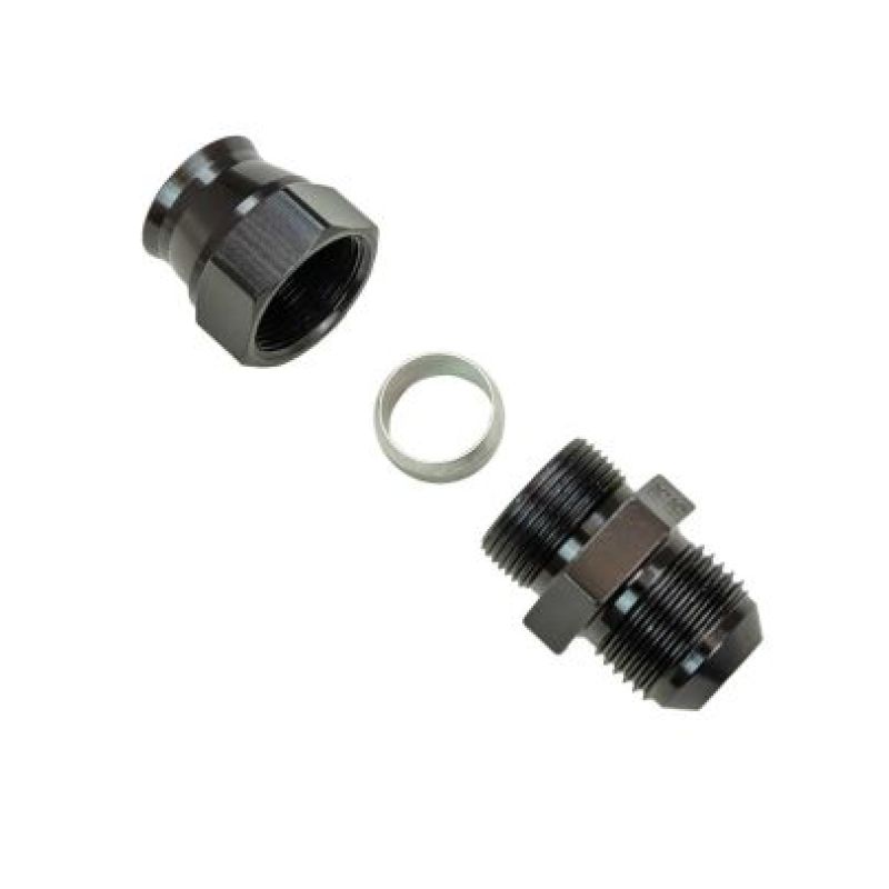 Moroso Aluminum Fitting Adapter 10AN Male to 5/8in Tube Compression - Black - 65352