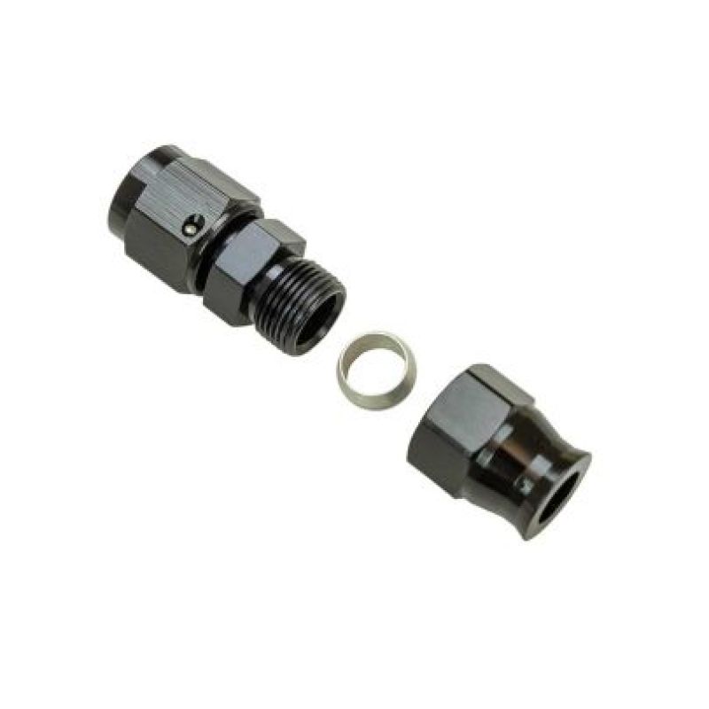 Moroso Aluminum Fitting Adapter 6AN Female to 3/8in Tube Compression - Black - 65353
