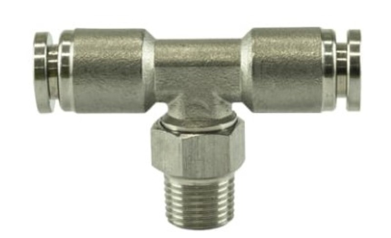 Turbosmart 1/8 NPT to TEE 1/4 Pushloc Stainless Steel - TS-0550-3055