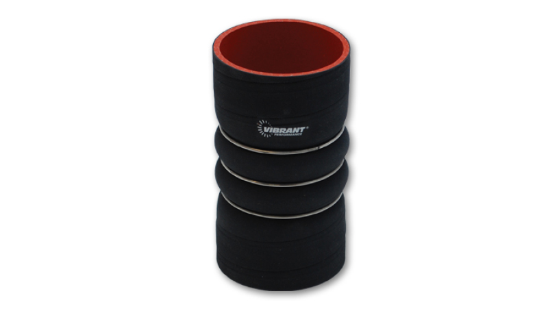 Vibrant 4 Ply Aramid Hump Hose w/3 SS Rings 2.75in ID x 6in Length - Black - 11819