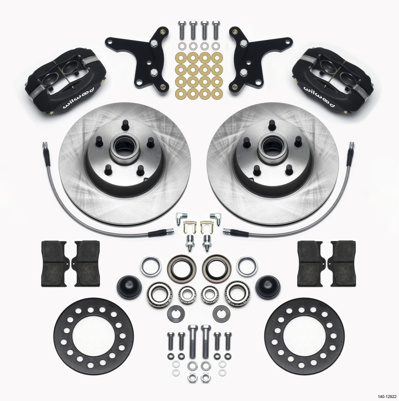 Wilwood Forged Dynalite Front Kit 11.28in 1 PC Rotor&Hub Ford 1954-1956 - 140-12922