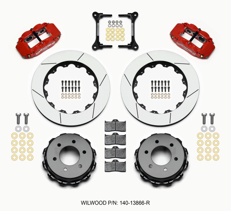 Wilwood Narrow Superlite 4R RearTruck Kit 14.25in Red 2012-Up Ford F150 (6 lug) - 140-13866-R