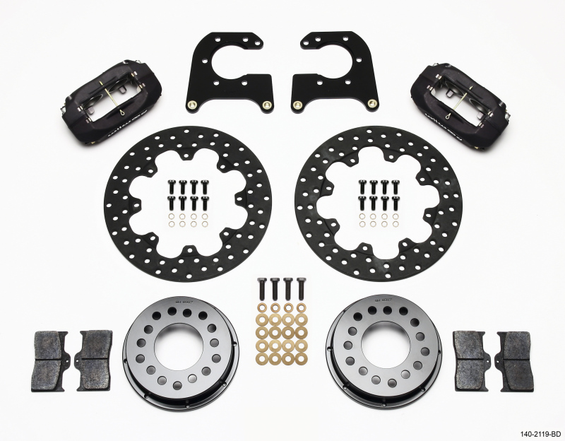 Wilwood Forged Dynalite Rear Drag Kit Drilled Rotor New Big Ford 2.50in Offset - 140-2119-BD