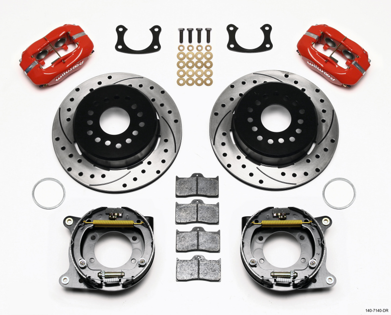 Wilwood Forged Dynalite P/S P-B Kit Drilled-Red New Big Ford 2.50in Offset - 140-7140-DR