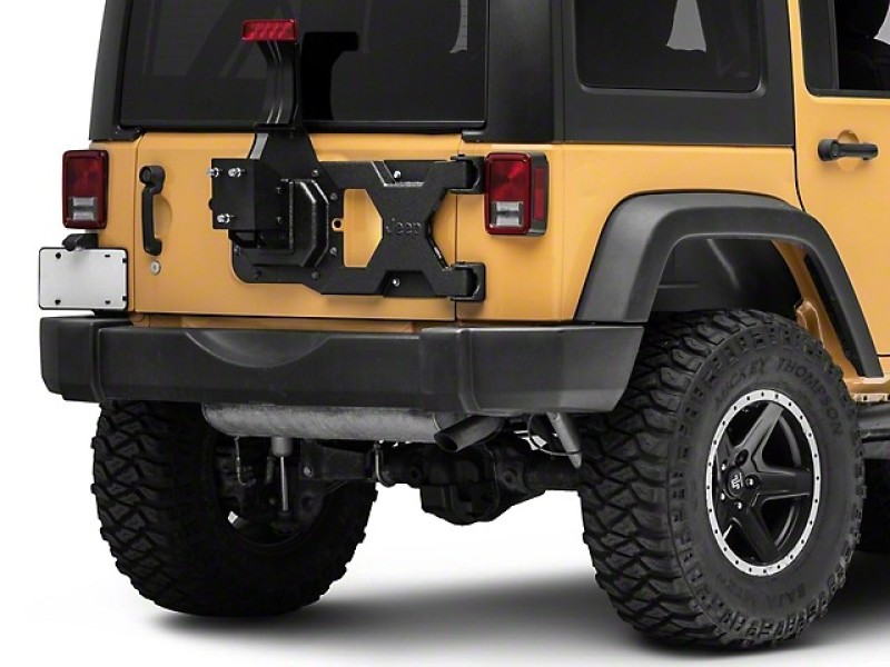Officially Licensed Jeep 07-18 Jeep Wrangler JK HD Tire Carrier w/ Mount and Jeep Logo - OLJJ157736