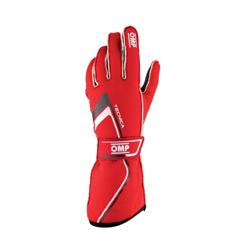 OMP Tecnica Gloves My2021 Red - Size L (Fia 8856-2018) - IB0-0772-A01-061-L