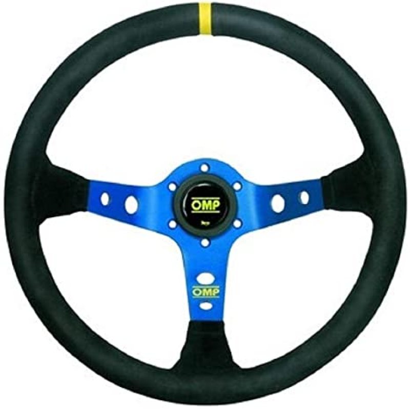 OMP Corsica Dished Steering Wheel Suede 3 Blue Anod - OD0-1954-075