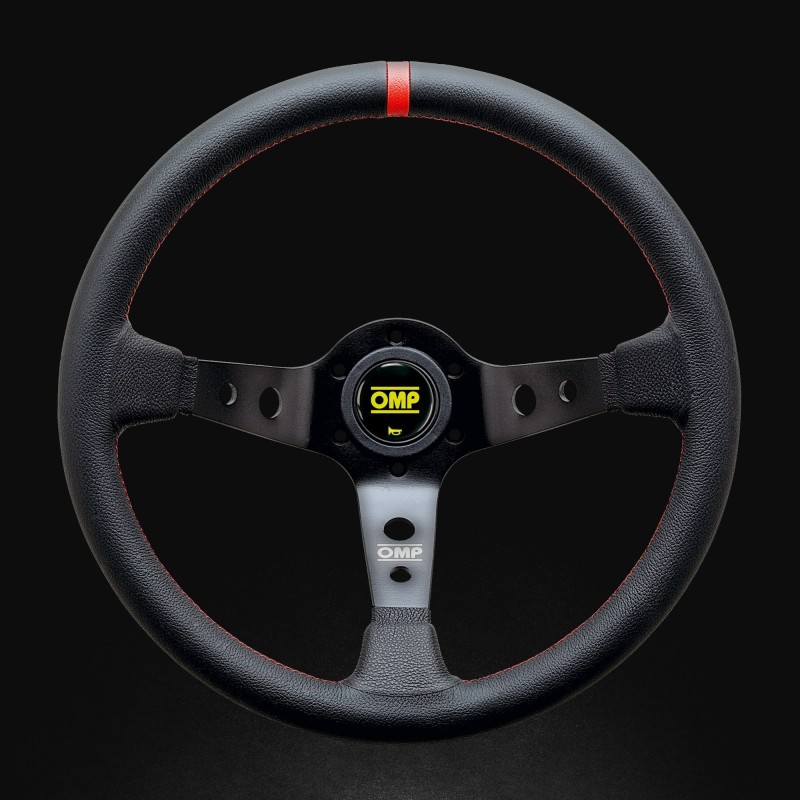 OMP Corsica Racing Steering Wheels 350mm - Black/Red - OD0-1956-073