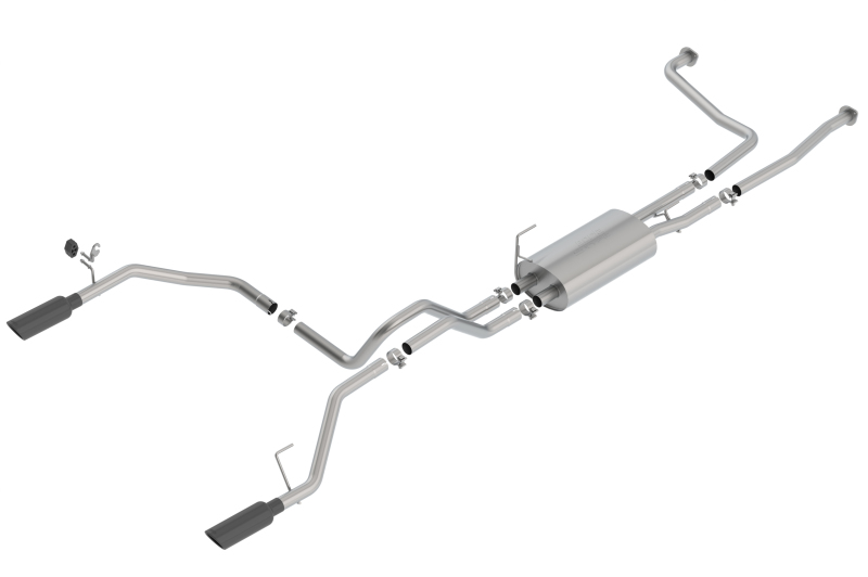 Borla 16-19 Nissan Titan 5.6L V8 2WD/4WD S-Type Catback Exhaust - Black Chrome Tips - 140796BC