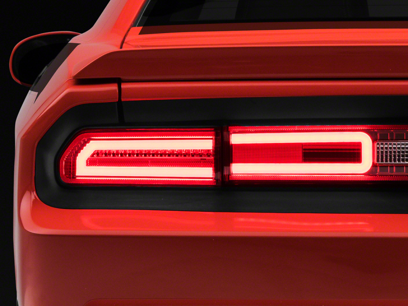 Raxiom 08-14 Dodge Challenger LED Tail Lights- Chrome Housing - Red/Clear Lens - CH3005