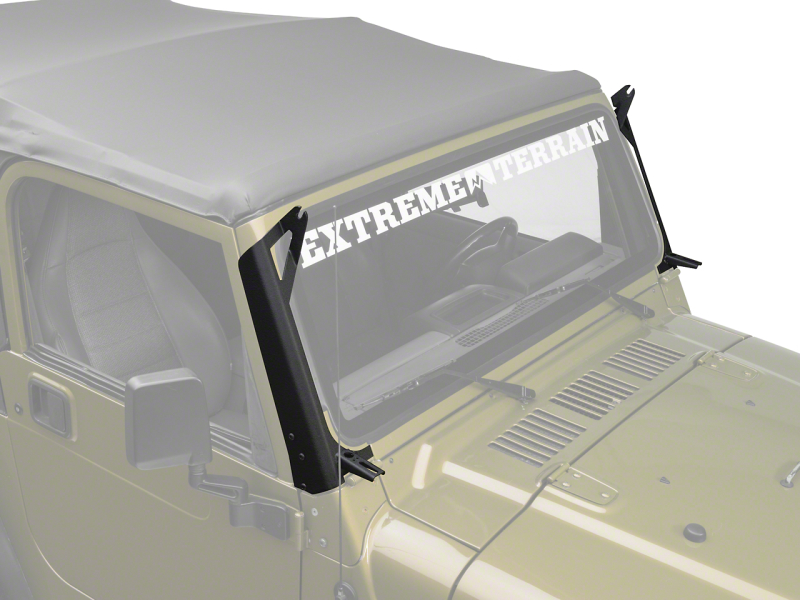 Raxiom 97-06 Jeep Wrangler TJ 50-In LED Light Bar Windshield Mount w/ Auxilliary Bracket - J106746