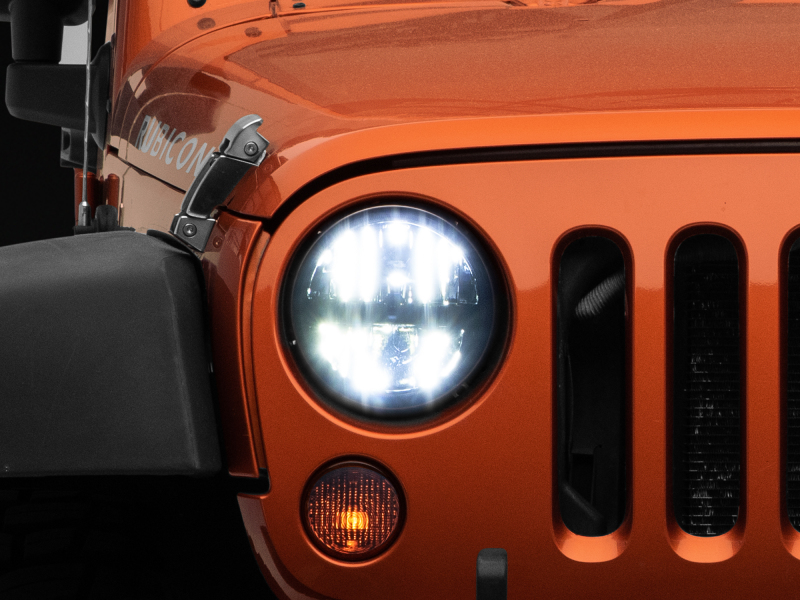 Raxiom 97-18 Jeep Wrangler TJ/JK Axial Series LED Headlights- Black Housing (Clear Lens) - J108039