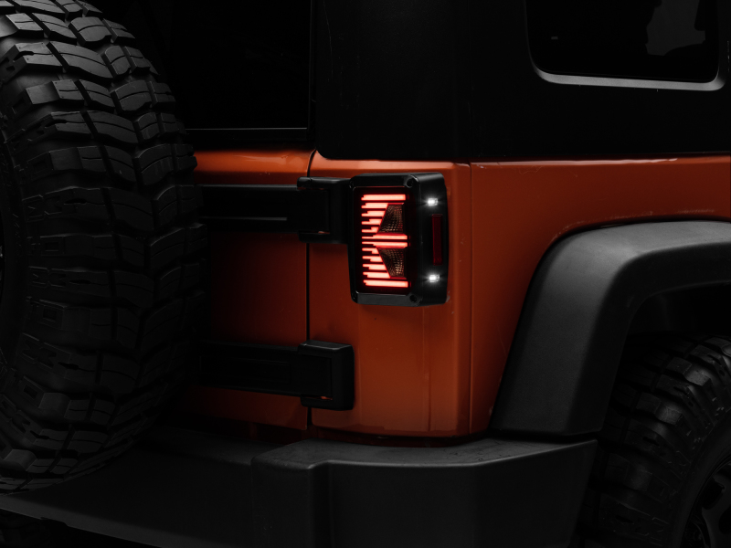 Raxiom 07-18 Jeep Wrangler JK Axial Series Vision LED Tail Lights- Black Housing (Smoked Lens) - J130808