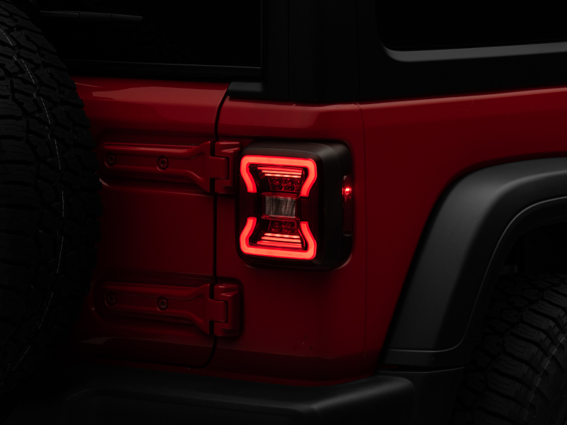 Raxiom 18-22 Jeep Wrangler JL LED Tail Lights- Black Housing - Red Lens - J132754-JL