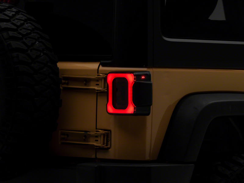 Raxiom 07-18 Jeep Wrangler JK Axial Series Carver LED Tail Lights- Blk Housing (Smoked Lens) - J164241