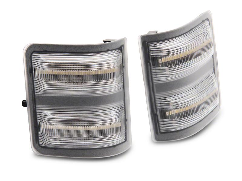 Raxiom 11-16 Ford F-250/F-350 Super Duty Axial LED SEQL Switchback Side Mirror Marker Lamps- Clear - SD18247