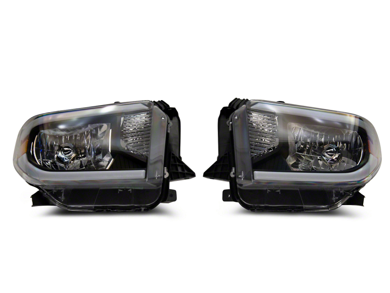 Raxiom 14-21 Toyota Tundra Axial Series Headlights w/ LED Bar- Blk Housing (Clear Lens) - TU16008