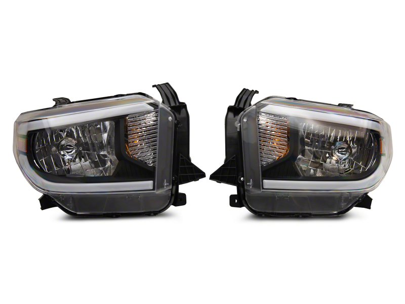 Raxiom 14-21 Toyota Tundra Axial Series Headlights w/ SEQL LED Bar- Blk Housing (Clear Lens) - TU16009