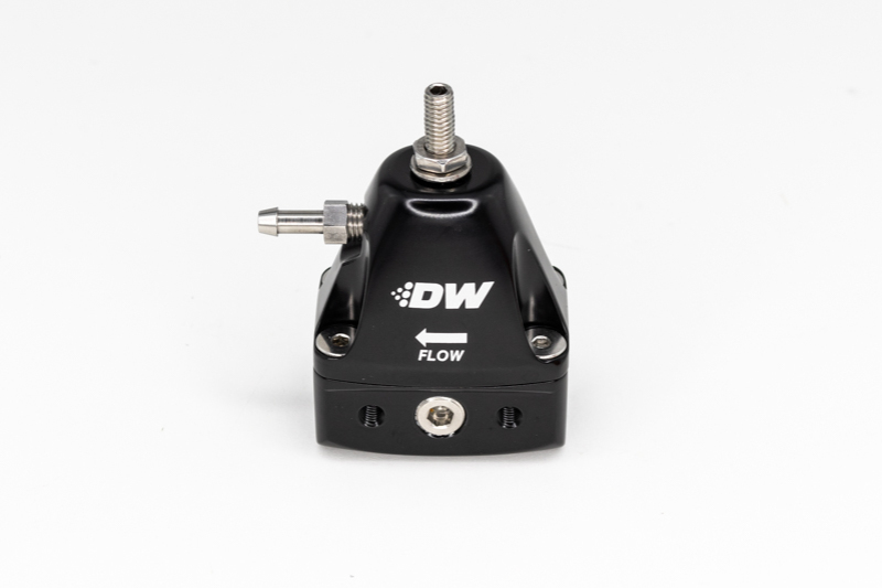 DeatschWerks DWR1000iL In-Line Adjustable Fuel Pressure Regulator - Black - 6-1001-FRB