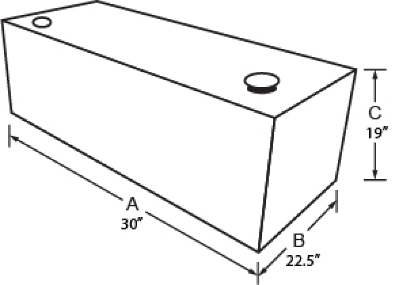 Tradesman Aluminum Rectangular Liquid Storage Tank (55 Gallon Capacity) - Brite - 3155