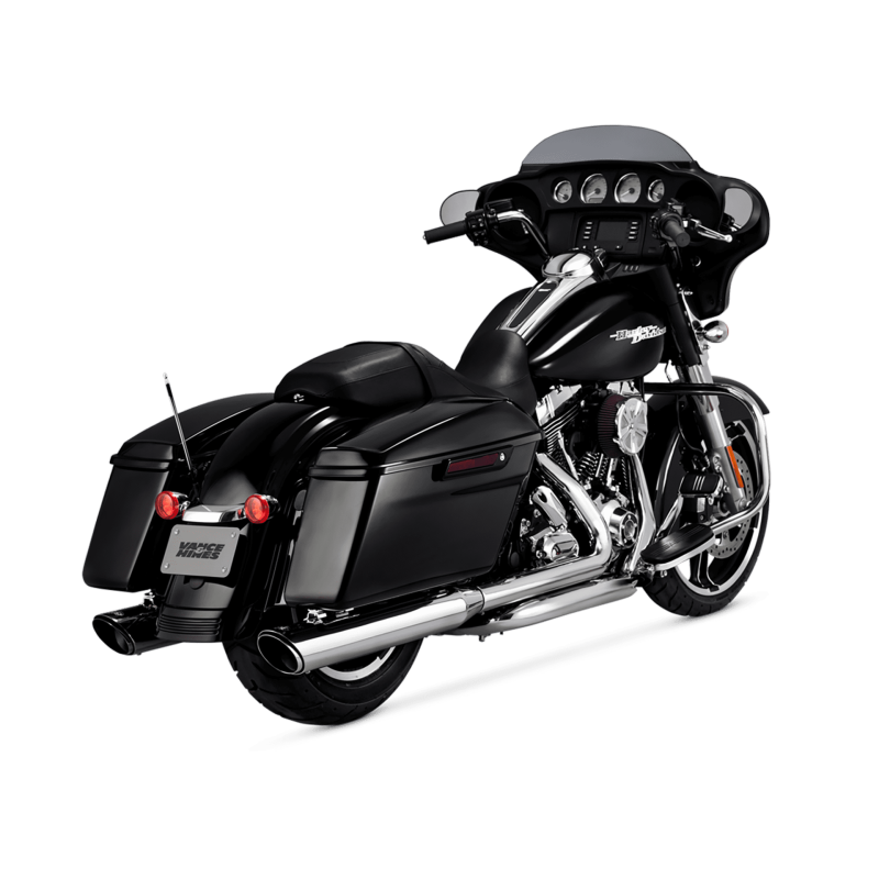 Vance & Hines HD Dresser 17-22 Twin Slash Round Chrome Slip-On Exhaust - 16672