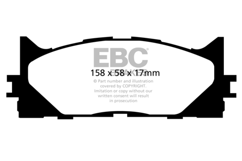 EBC 13+ Lexus ES300h 2.5 Hybrid Ultimax2 Front Brake Pads - UD1222