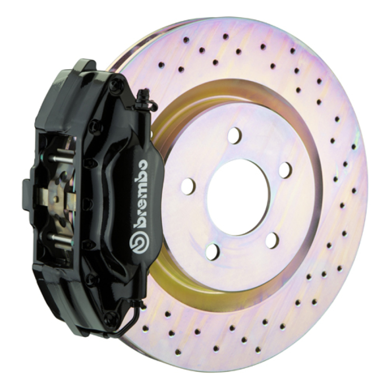 Brembo 94-04 Mustang (SN95) Front GT BBK 4 Piston Cast 2pc 330x28 1pc Rotor Drilled-Black - 1E4.6001A1