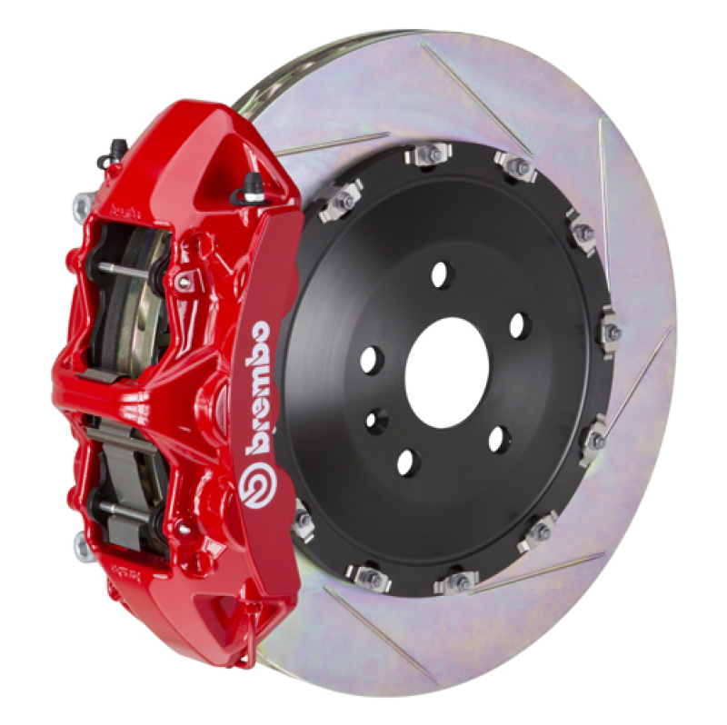 Brembo 03-07 Cayenne/S/Turbo Fr GT BBK 6Pis Cast 405x34 2pc Rotor Slotted Type1-Red - 1N2.9501A2