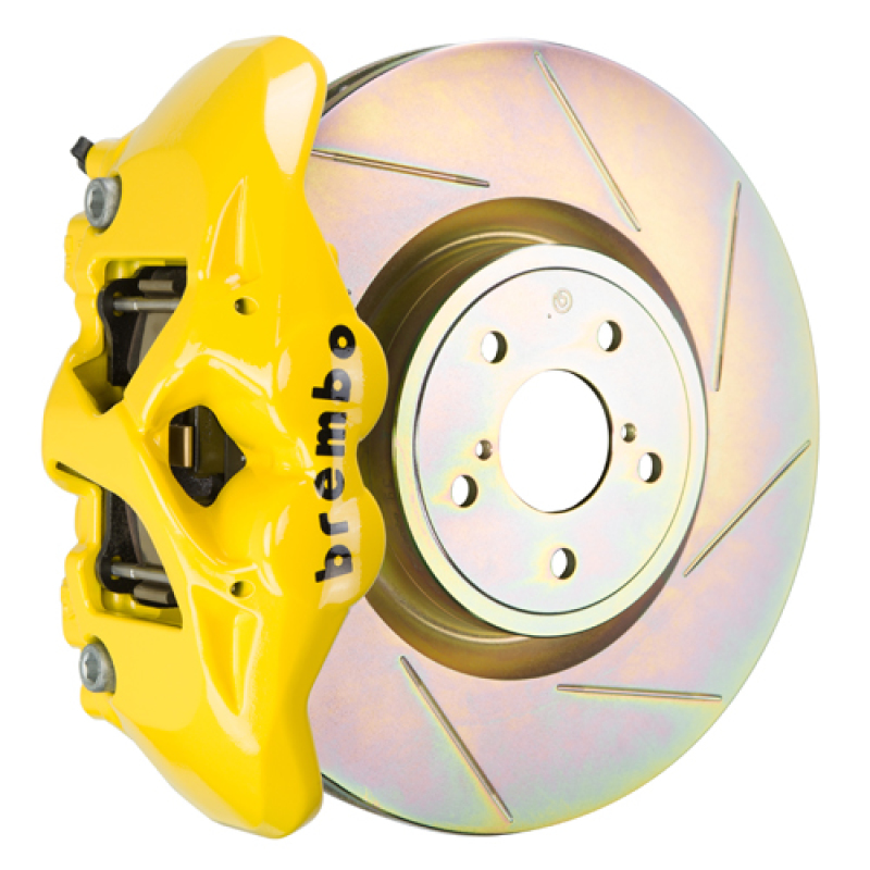 Brembo 02-07 Impreza/WRX/08-14 WRX Front GT BBK 4Piston Cast 326 x30 1pc Rotor Slotted Type1-Yellow - 1S5.6001A5