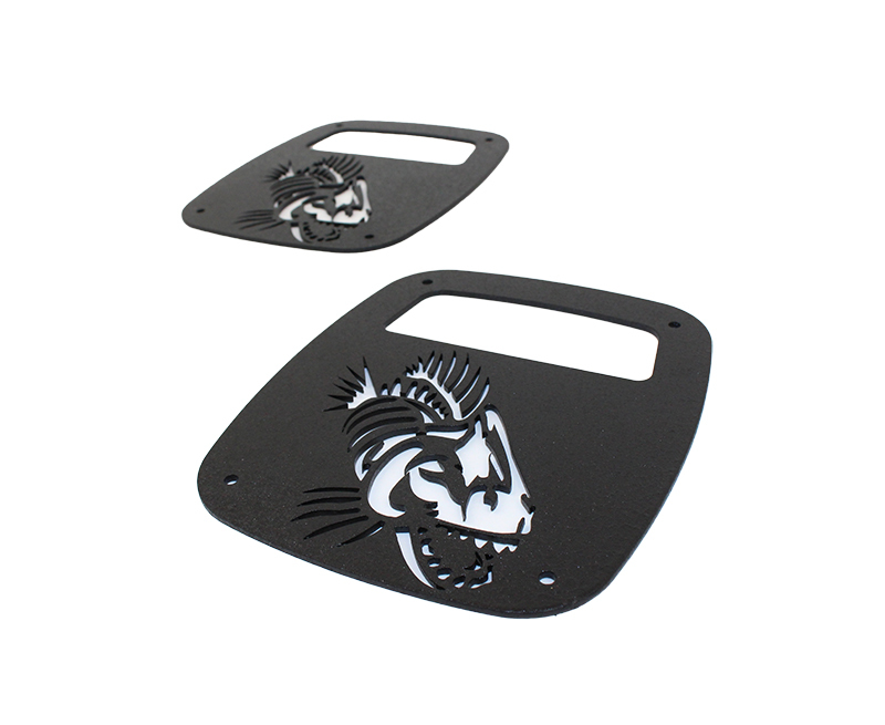 Fishbone Offroad Jeep Wrangler CJ YJ TJ Tail Light Covers - Black Textured Powdercoat - FB31044