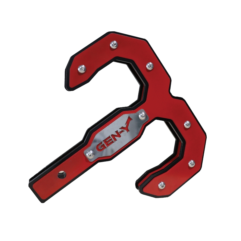 Gen-Y Hulk 2.0 16K Tow Hook 2in Shank - Black/Red - GH-0069-R