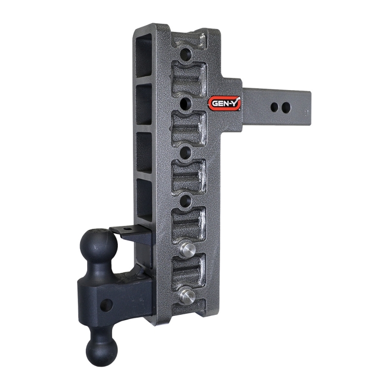 Gen-Y Mega Duty 2.5in Shank 12in Offset Drop 32K Hitch w/GH-0161 Dual-Ball/GH-0162 Pintle Lock - GH-1926