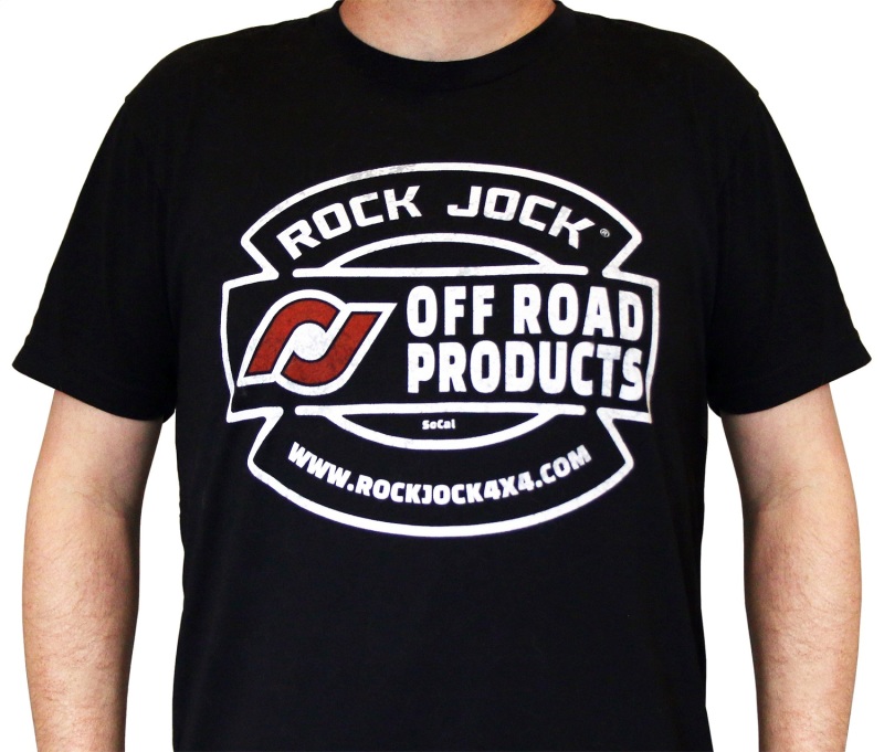 RockJock T-Shirt w/ Vintage Logo Black Large Print on the Front - RJ-711008-L