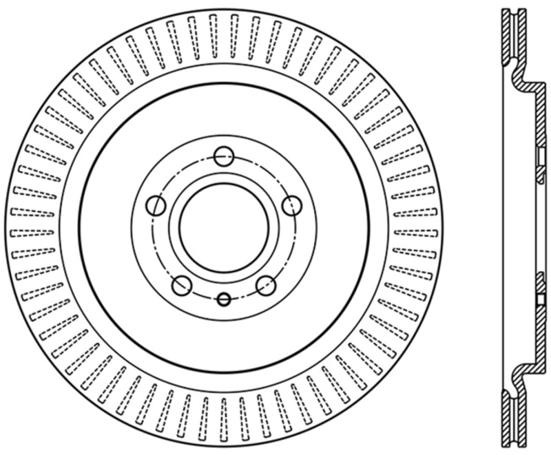 StopTech Premium High Carbon 13-14 Ford Mustang/Shelby GT500 Left Rear Disc Drilled Brake Rotor - 128.61105L