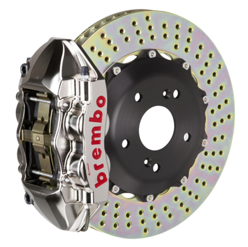 Brembo 99-07 Evo VI/VII/VIII/IXRear GTR BBK 4 Piston Billet 328x28 2pc Rotor Drilled- Nickel - 2P1.6006AR