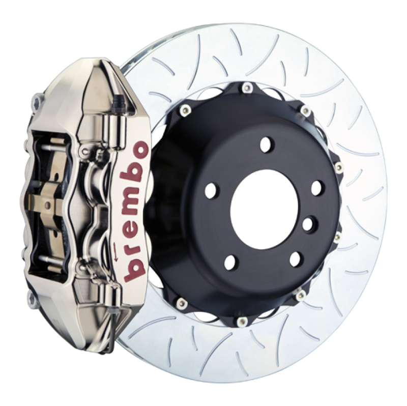Brembo 12-15 335i xDrive Exc MSport Brakes Rr GTR BBK 4Pis Billet 345x28 2pc Rtr Slot Type3-Nickel - 2P3.8046AR