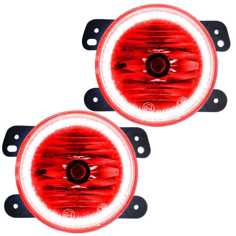 Oracle Lighting 07-09 Jeep Wrangler JK Pre-Assembled LED Halo Fog Lights -Red - 7080-003