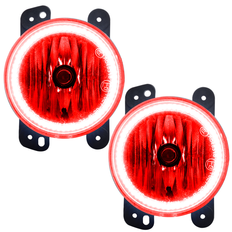 Oracle Lighting 10-15 Jeep Wrangler JK Pre-Assembled LED Halo Fog Lights -Red - 7159-003